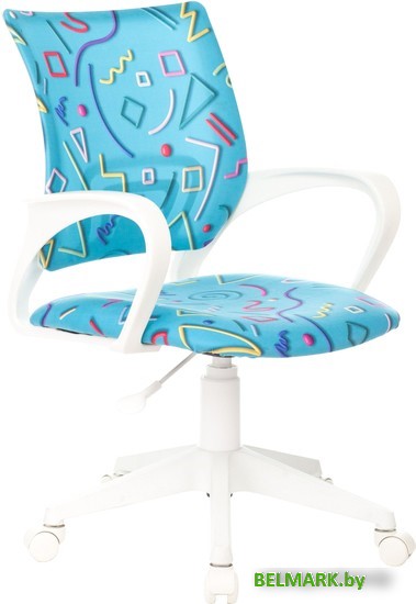 Компьютерное кресло Бюрократ Burokids 1W 1920811 (голубой Sticks 06/пластик белый) - фото