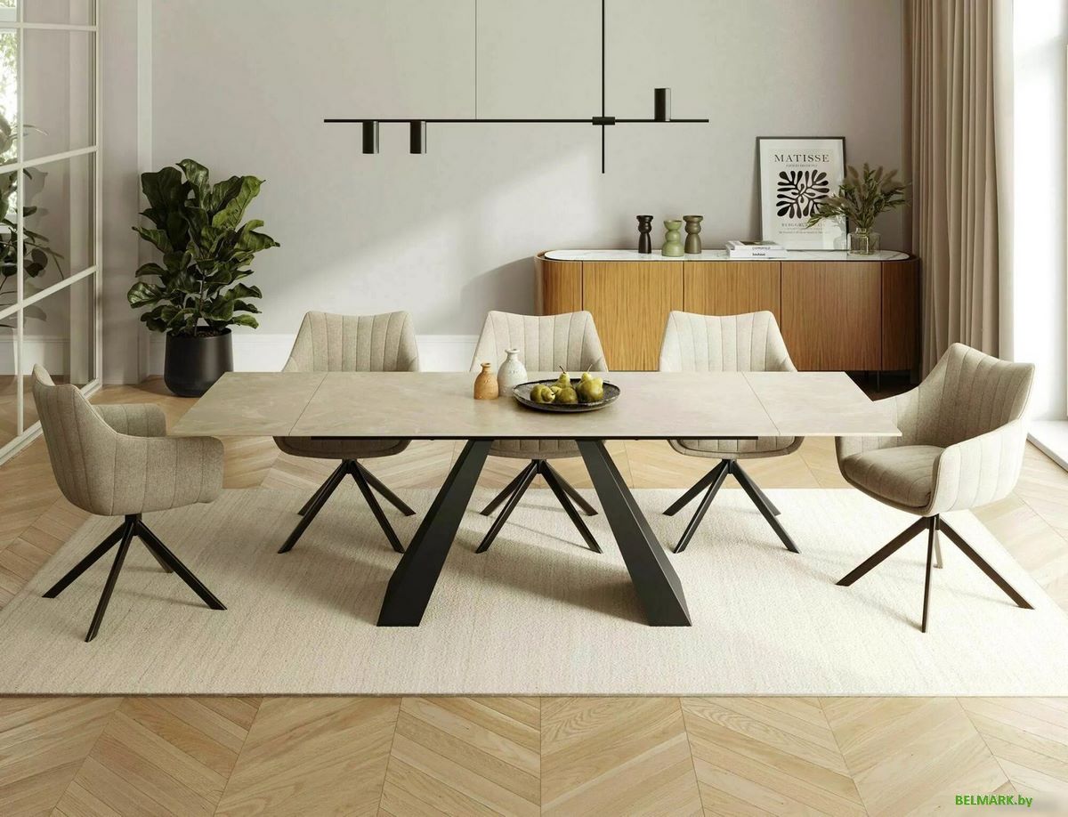 Кухонный стол Signal Salvadore ceramic SALVADOREKRC160 (кремовый/черный матовый) - фото2