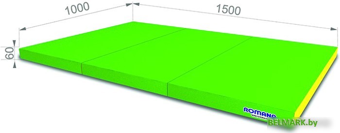 Cпортивный мат Romana 5.021.06 (светло-зеленый/желтый) - фото2