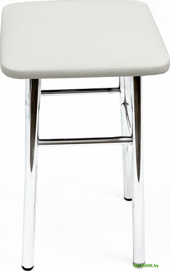 Табурет ВВР Классик (белый крокодил/хром, экокожа) - фото2