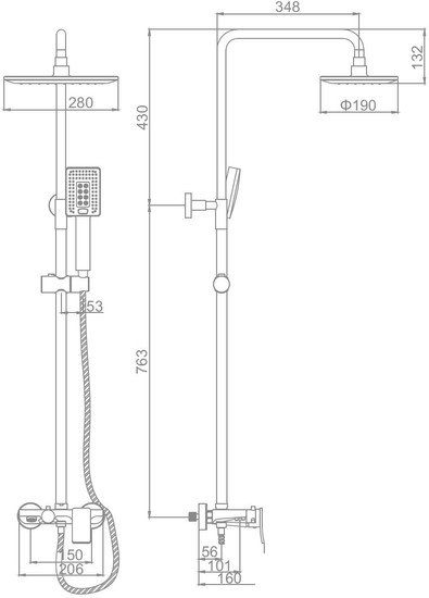 Душевая система Ledeme LL777G - фото2