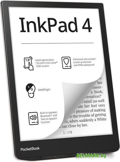 Электронная книга PocketBook 743G InkPad 4 (черный/серебристый) - фото2