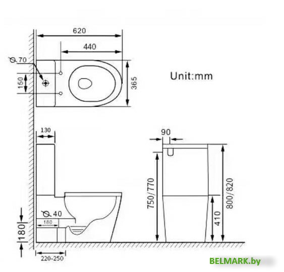 Унитаз напольный SantiLine SL-5014SM-BD - фото2
