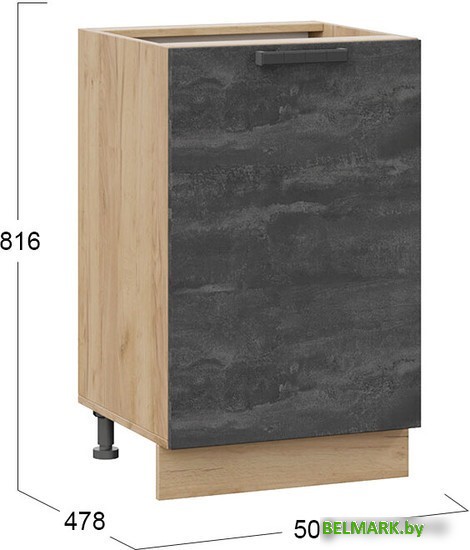 Шкаф напольный Трия Детройт 1Н5 (дуб крафт золотой/угольный камень) - фото2