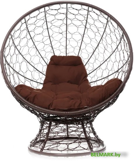 Кресло M-Group Кокос на подставке 11590205 (коричневый ротанг/коричневая подушка) - фото2