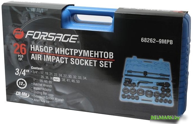 Набор торцевых головок FORSAGE F-68262-9MPB (26 предметов) - фото2