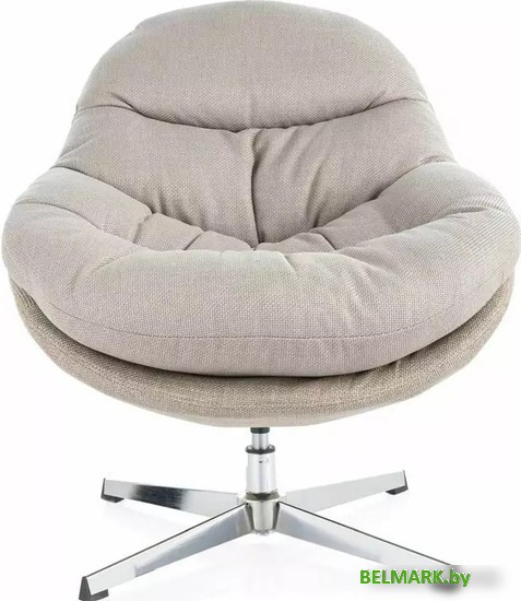 Интерьерное кресло Signal Peggie (серый/бежевый/хром) - фото