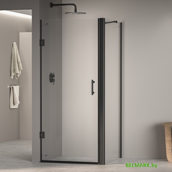 Душевой уголок RGW PA-36B (PA-06B + Z-050-2B + держатель O-204B) 41083687-014 80x70 (черный/прозрачное стекло) - фото