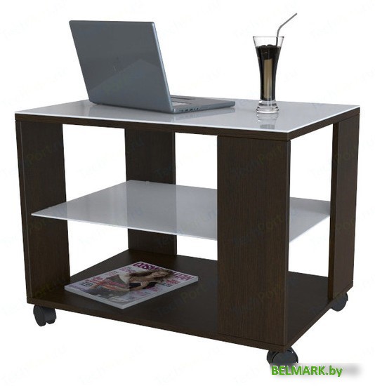 Журнальный столик Мебелик BeautyStyle 5 (венге/стекло белое) - фото