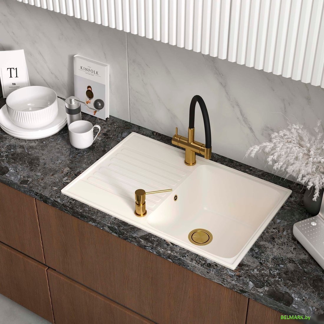 Кухонная мойка Reflexion Bolero RF0574WH - фото