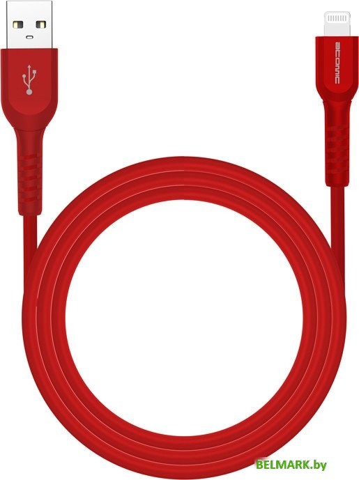Кабель Atomic Flexstick Robust 30.322 USB Type-A - Lightning (1.5 м, красный) - фото