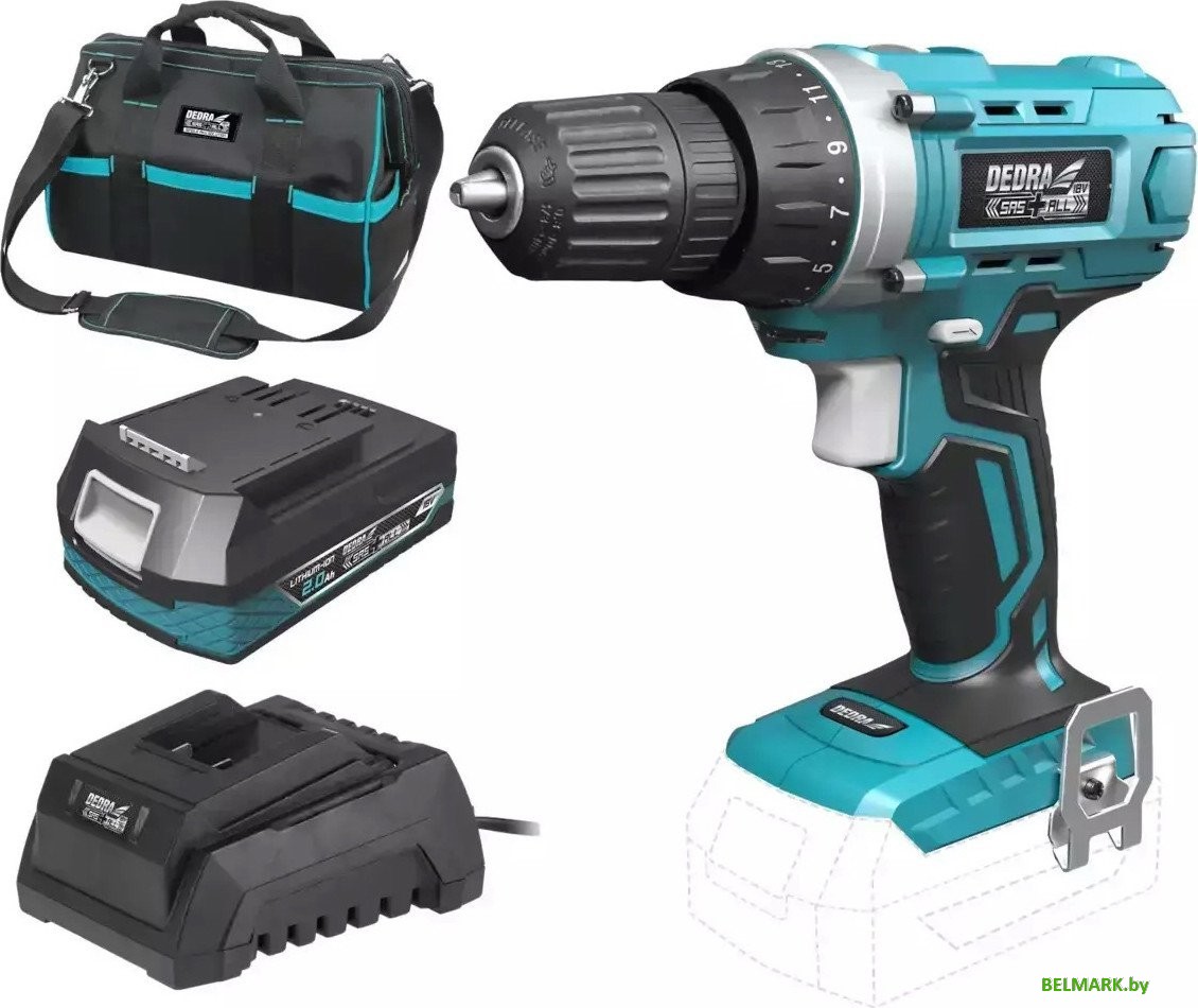 Дрель-шуруповерт Dedra SAS+ALL DED7010 (с 1-им АКБ 2 Ач, сумка) - фото