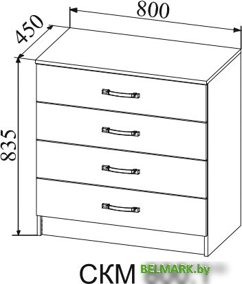 Комод ДСВ Софи СКМ 800.1 (сонома/белый глянец) - фото2