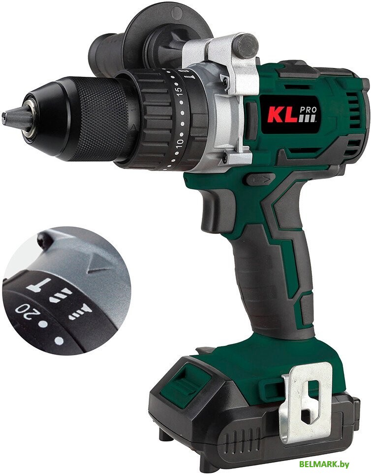 Ударная дрель-шуруповерт KLPRO KLDM18B-20 (с 2-мя АКБ, кейс) - фото2