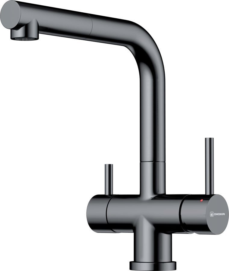 Смеситель Omoikiri Takamatsu-S-GM (латунь/вороненая сталь) - фото