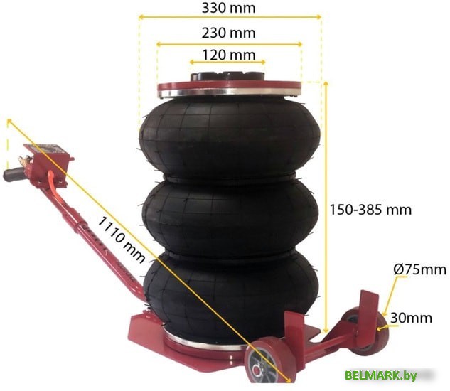 Подкатной домкрат FORSAGE YHQD-3WT-270B 3т - фото2