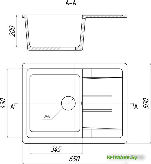 Кухонная мойка Gerhans B22 (графит) - фото2