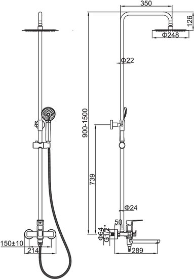 Душевая система Ledeme L2480B - фото2