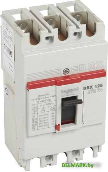 Выключатель автоматический Legrand DRX 12563A 3P 36kA 27224 - фото