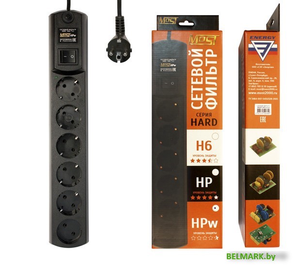 Сетевой фильтр Most HPW 2 м (черный) - фото2