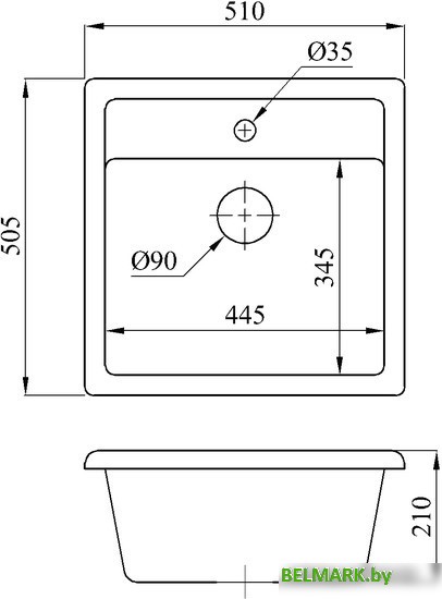 Кухонная мойка БелЭворс Rio (блэк) - фото2