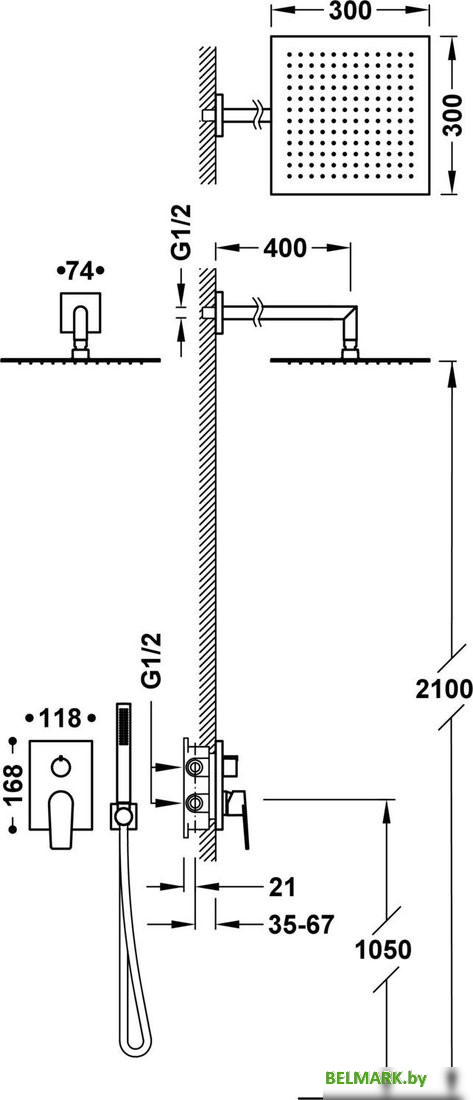 Душевая система Tres Project-Tres 21128004NM - фото2