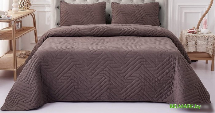 Набор текстиля для спальни Sofi De MarkO Мориц 230х250 Пок-МЦ-шк-230х250 (шоколадный) - фото