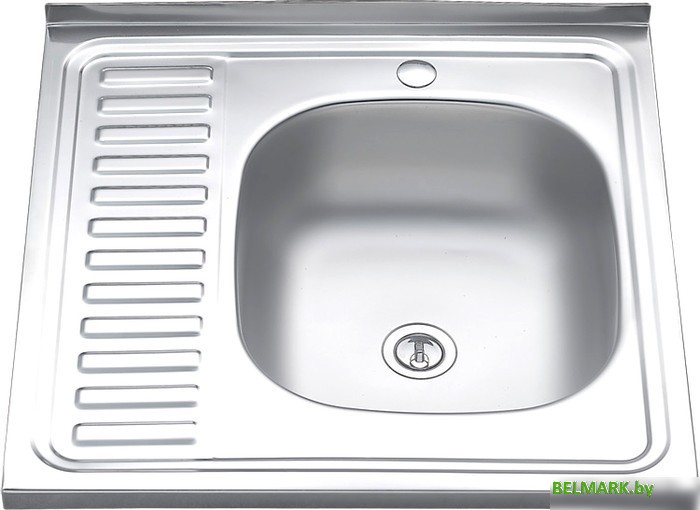 Кухонная мойка Melana MLN-6060 L (матовая, глубина чаши 16 см., сталь 0.4 мм.) - фото