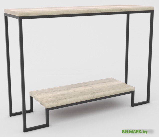 Консольный стол Hype Mebel Голд 100x35 (черный/древесина белая) - фото