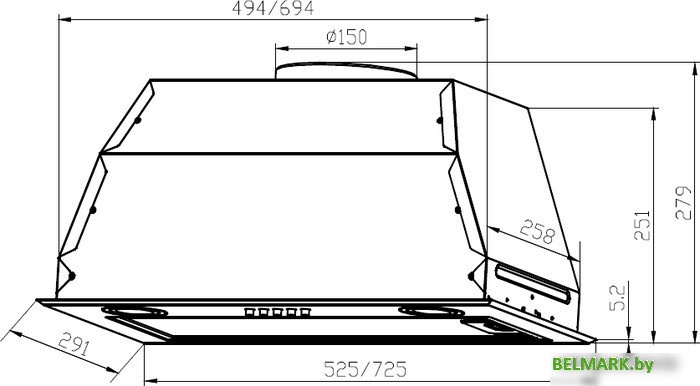 Кухонная вытяжка LEX GS Bloc P 600 (нержавеющая сталь) - фото2