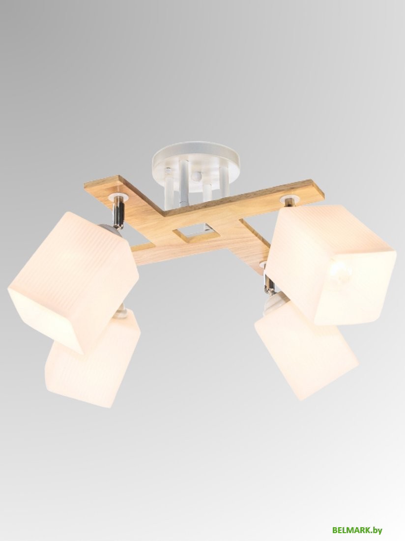 Люстра средней высоты Aitin Pro НПБ 02-4x60-101 N5291/4 (белый/дерево) - фото2