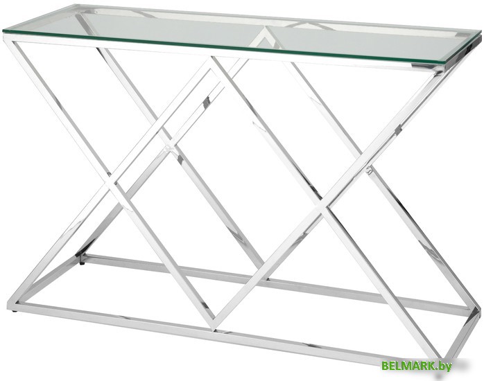 Консольный стол Stool Group Инсигния 120x40 ECST-026 (прозрачное стекло/сталь серебристый) - фото