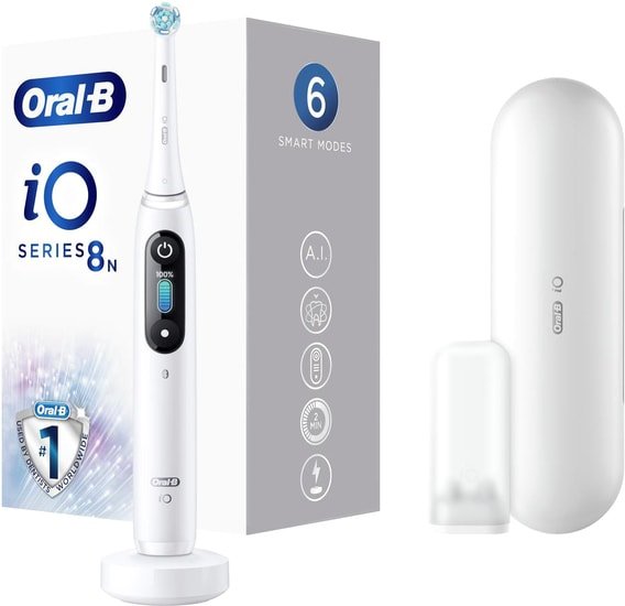 Электрическая зубная щетка Oral-B iO 8 (белый, 1 насадка) - фото