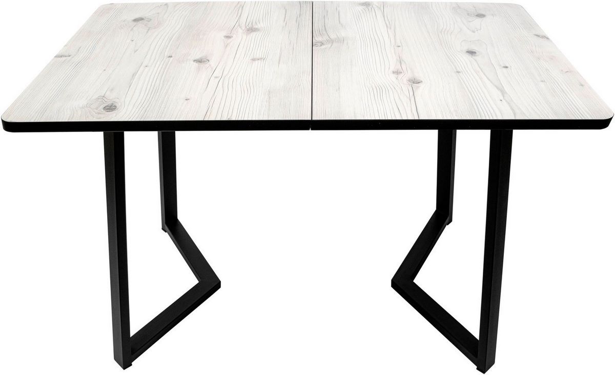 Кухонный стол ВВР Миллер (бискайская сосна/черный №5, пластик 120-160/80) - фото