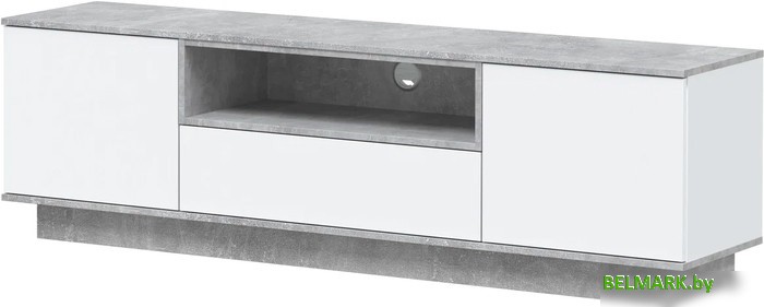 Тумба Интерлиния Quartz QZ-Т180 (белый платинум/бетон) - фото