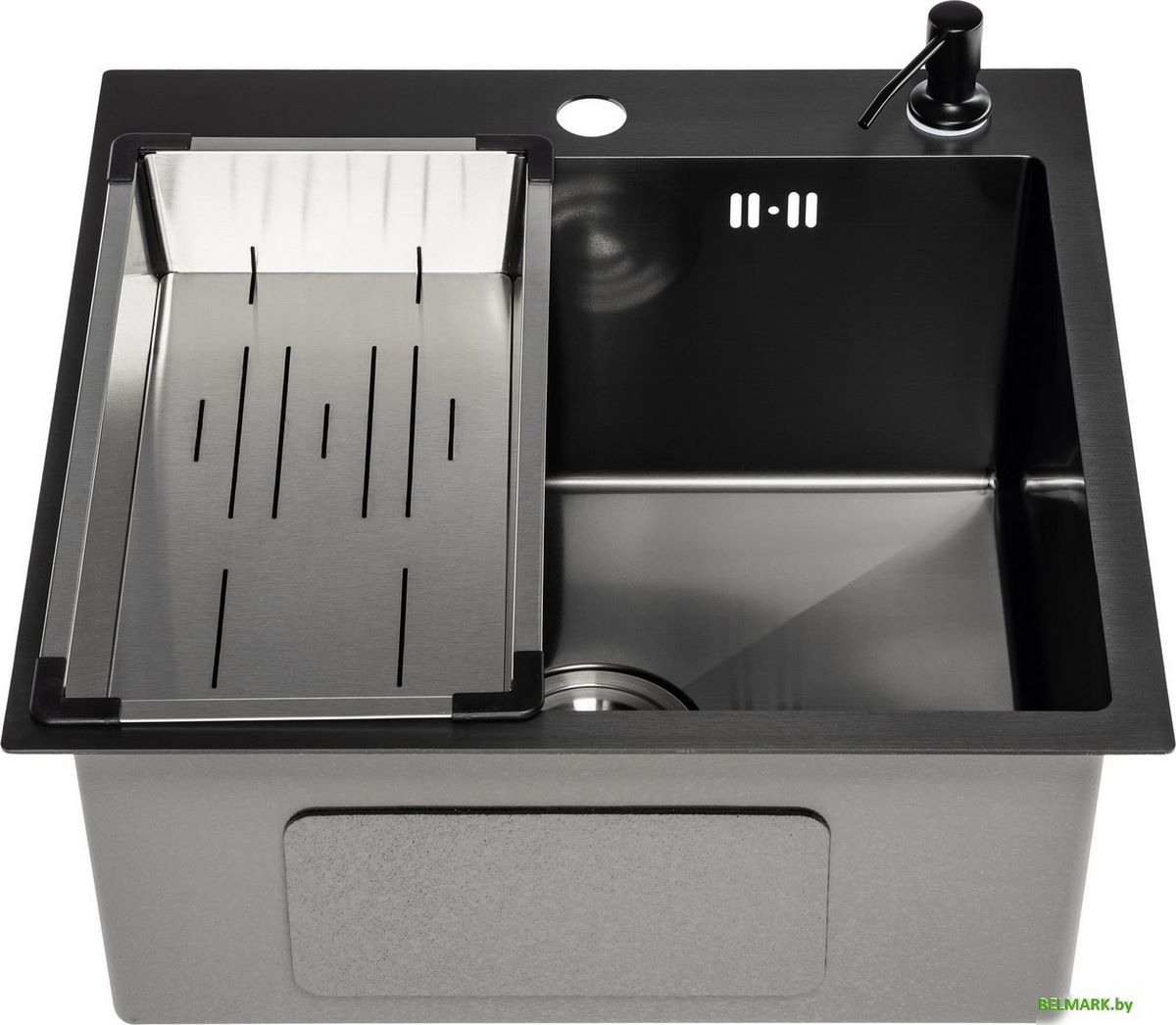 Кухонная мойка Saniteco 5050 PVD (с сифоном, дозатором и коландером) - фото