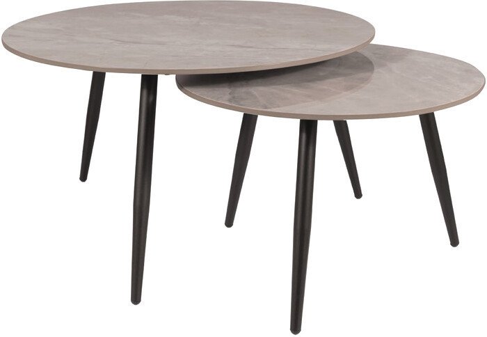 Журнальный столик Signal KORA C (2 шт., серый/черный мат) - фото