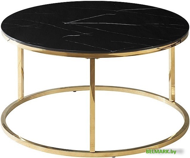 Журнальный столик Signal Sabine SABINECZMAZL (эффект черного мрамора/золотой) - фото