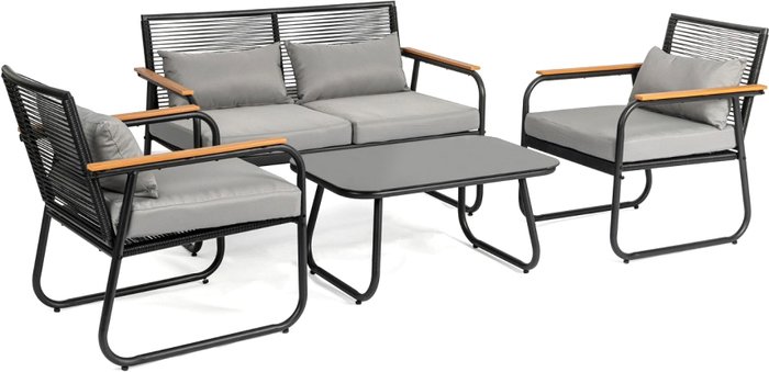 Набор садовой мебели Garden Story Амелия GS012 (черный/серый) - фото