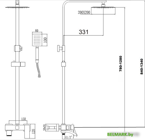Душевая система Savol FS8645-1 - фото2
