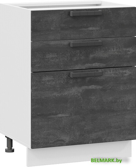 Шкаф напольный Трия Детройт 1Н6Я3 (белый/угольный камень) - фото