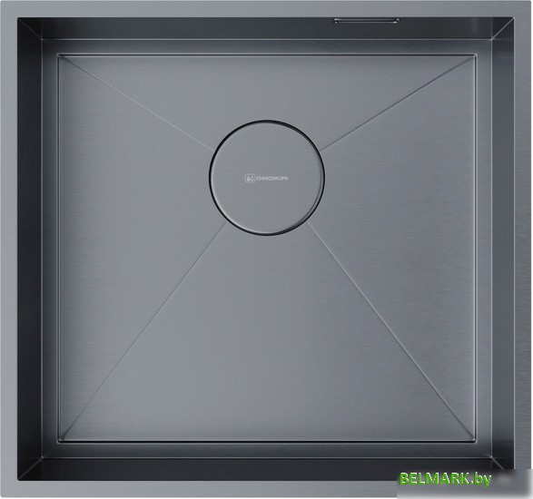 Кухонная мойка Omoikiri Kasen 48-26 INT GM (вороненая сталь) - фото