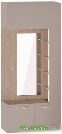Стенка Мебельград Джерси с зеркалом (капучино) - фото