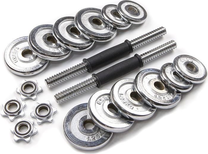 Набор гантелей Ametist хромированные в чемодане 15 кг - фото2