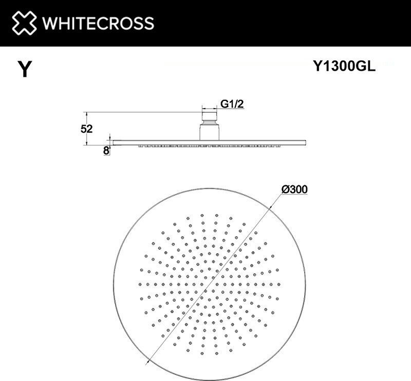 Верхний душ Whitecross Y1300GL (золото) - фото2