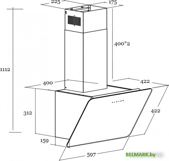 Кухонная вытяжка Schtoff Macau 60 (белый) - фото2