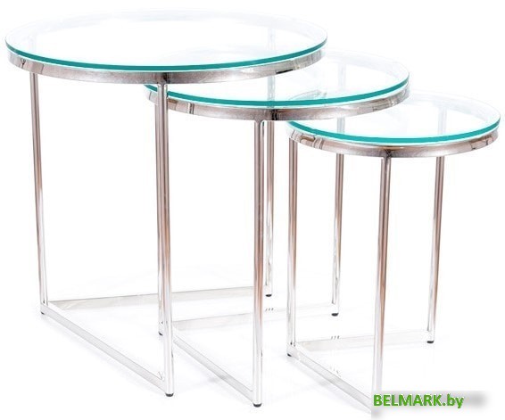Журнальный столик Signal Trinity (прозрачный/серебряный) - фото