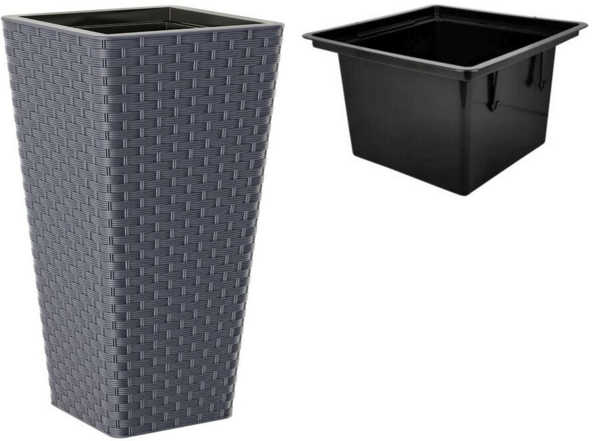 Кашпо Form-Plastic Rattana Slim FP-3900-014 (антрацитовый) - фото2