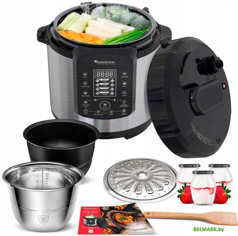 Мультиварка-скороварка TurboTronic TT-DPC9 (серебристый) - фото