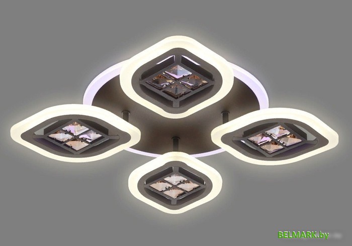 Припотолочная люстра Ambrella FA281/4 CF/TI (кофе/янтарь) - фото